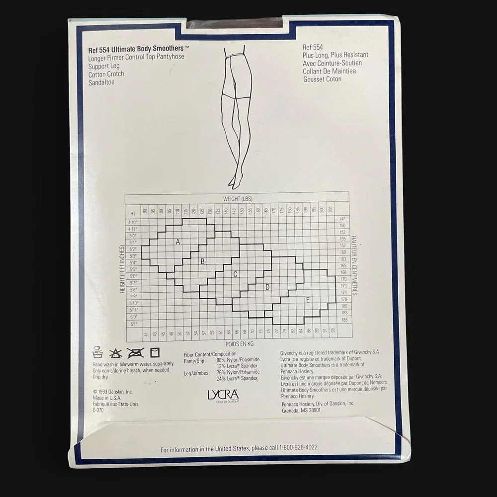 Vintage Deadstock 1993 Givenchy Style 554 Size C Olivine pantyhose